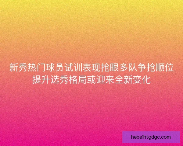 新秀热门球员试训表现抢眼多队争抢顺位提升选秀格局或迎来全新变化